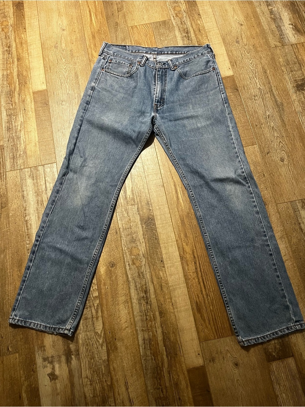 Levi's 505 Men's Regular Fit Straight Leg Jeans Blue Denim Size 34x32 Mid Rise